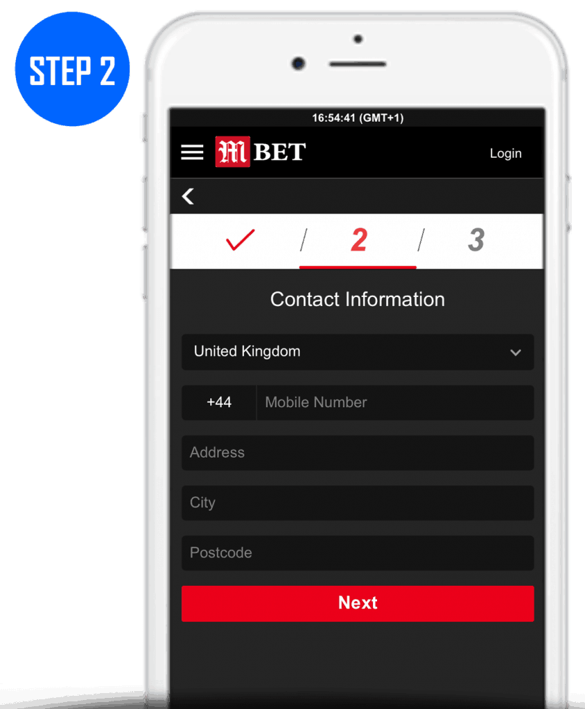 MansionBet Sign Up Process Step 2