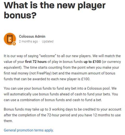 New Player Bonus