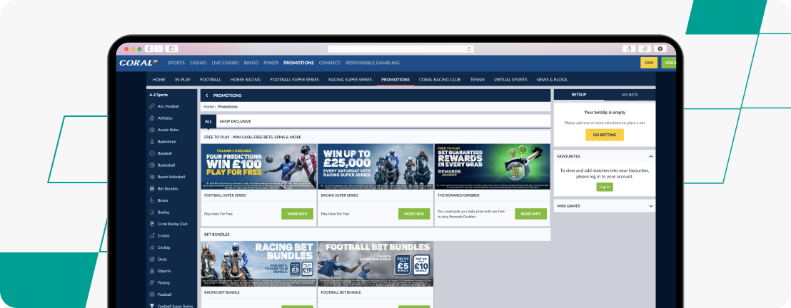 Coral Sportsbook Promotions Screenshot