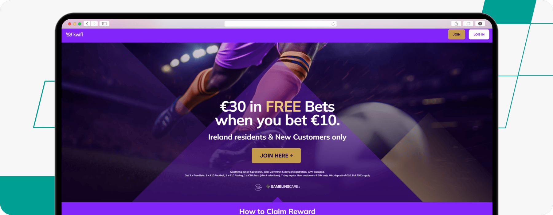 Kwiff Irish Betting Desktop