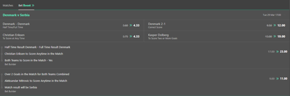 screenshot from bet365 on 29/03/2022 at 16:25 GMT