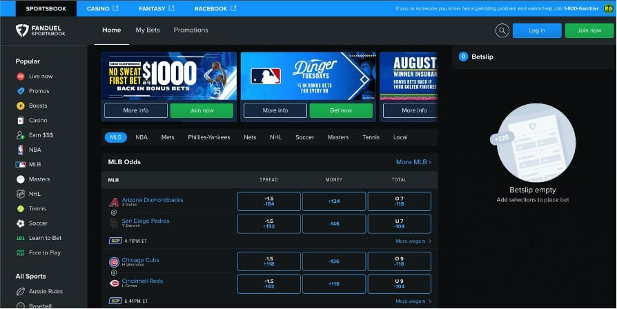 FanDuel New Jersey Screenshot