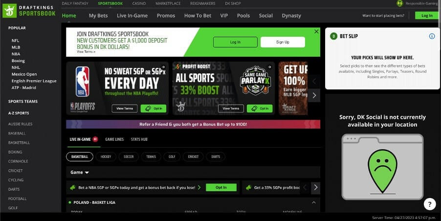 DraftKings Ohio Screenshot