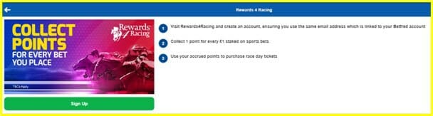 Betfred Rewards For Racing Screenshot